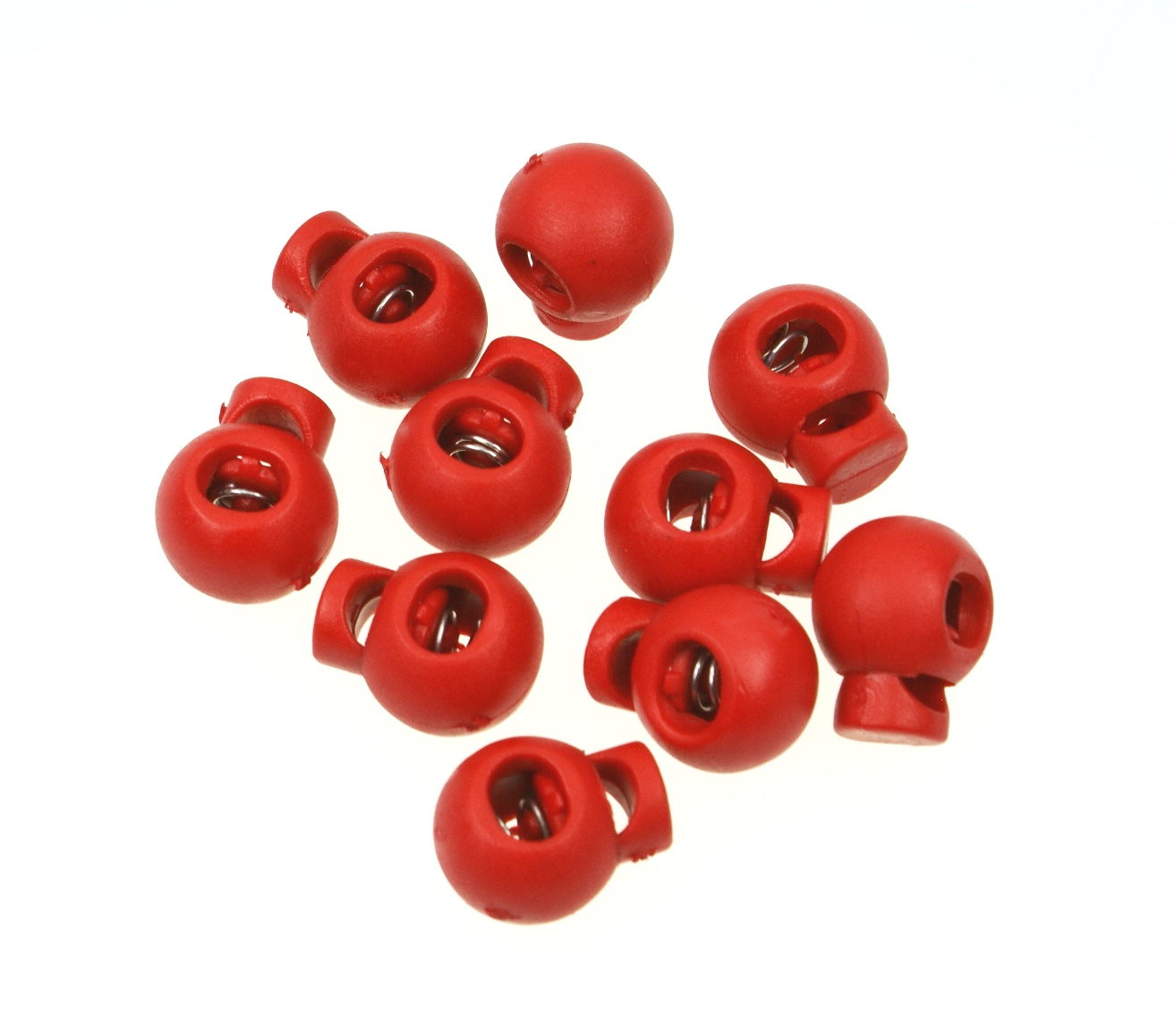 Picture of Kordelstopper mit 3mm Durchlass, Kugelform, rot, 1 Loch - 10 Stück