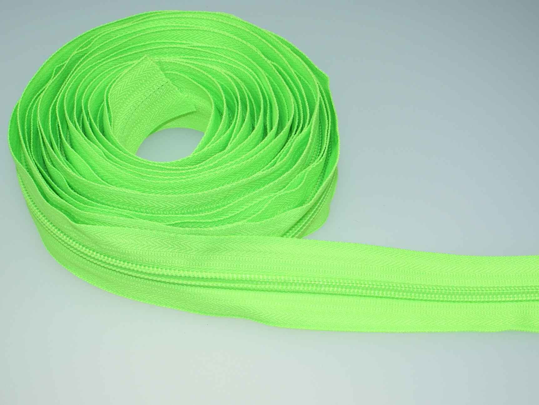 Picture of 5m slide fastener, 5mm rail, color: neon green