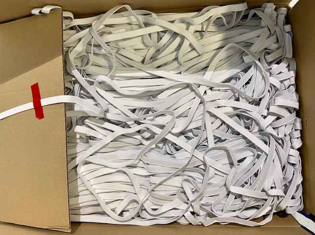 11mm wide elastic webbing - colour: raw white - 1.250m package - OEKO-Tex