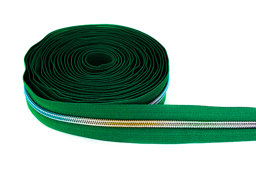 Picture of 5m zipper - 5mm rail - colour: green with colourful rail
