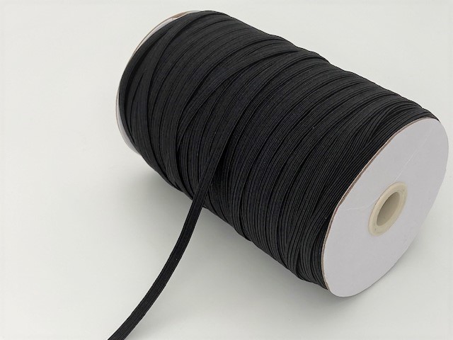 Picture of 7mm breites Gummiband - schwarz - 180m Rolle