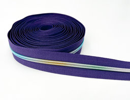 Picture of 5m zipper - 5mm rail - colour: lilac with colourful rail