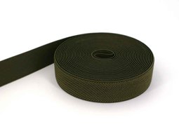 Picture of 50m roll elastic webbing - colour: khaki - 25mm wide