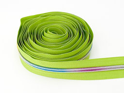Picture of 5m zipper - 5mm rail - colour: lime with colourful rail