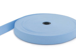 Picture of 25mm wide elastic webbing made of polyester - 25m roll - light blue