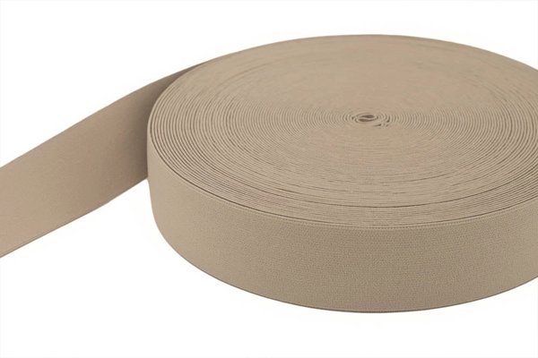 Picture of elastic webbing - 40mm wide - 1,4mm thick - colour: nature - 3m roll