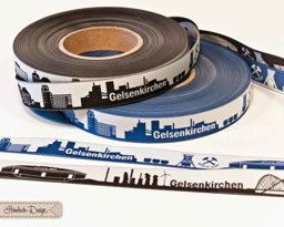Picture of 1m SKYLINE webbing - 16mm wide - Gelsenkirchen blue/light blue