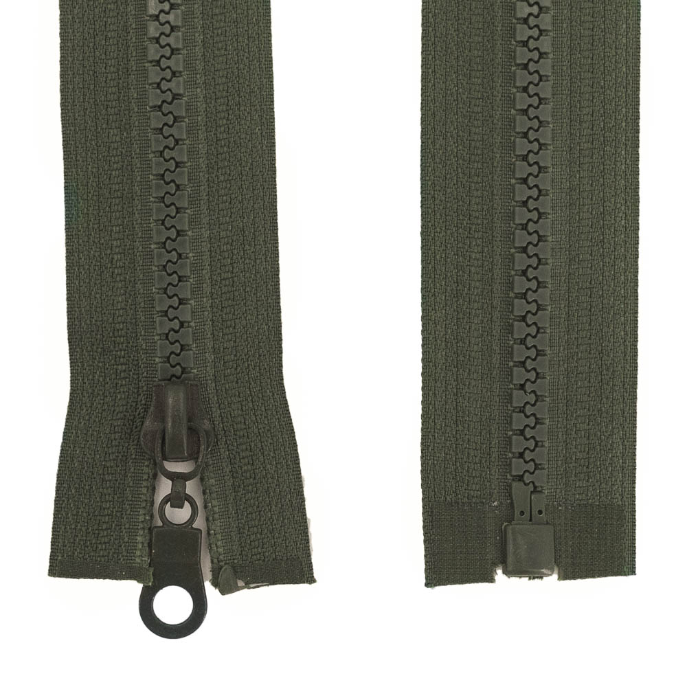 Picture of zipper for jackets separable - 60cm long - khaki - 10 pieces