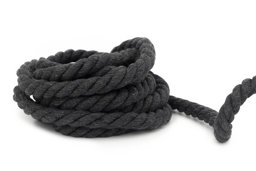 Picture of 3m cotton cord - 12mm thick - twisted - dark grey