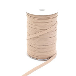 Picture of 7mm wide elastic webbing made of polyester - 100m spool - beige