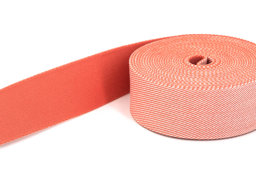 Picture of 50m belt strap / bags webbing - white/salmon diagonally striped - 40mm wide