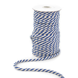 Picture of 25m cotton cord braided - 8mm - colour: blue/nature