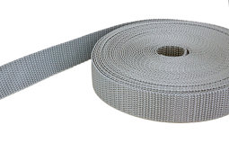 Picture of 10m PP webbing - 15mm wide - 1,4mm thick - silver grey (UV)