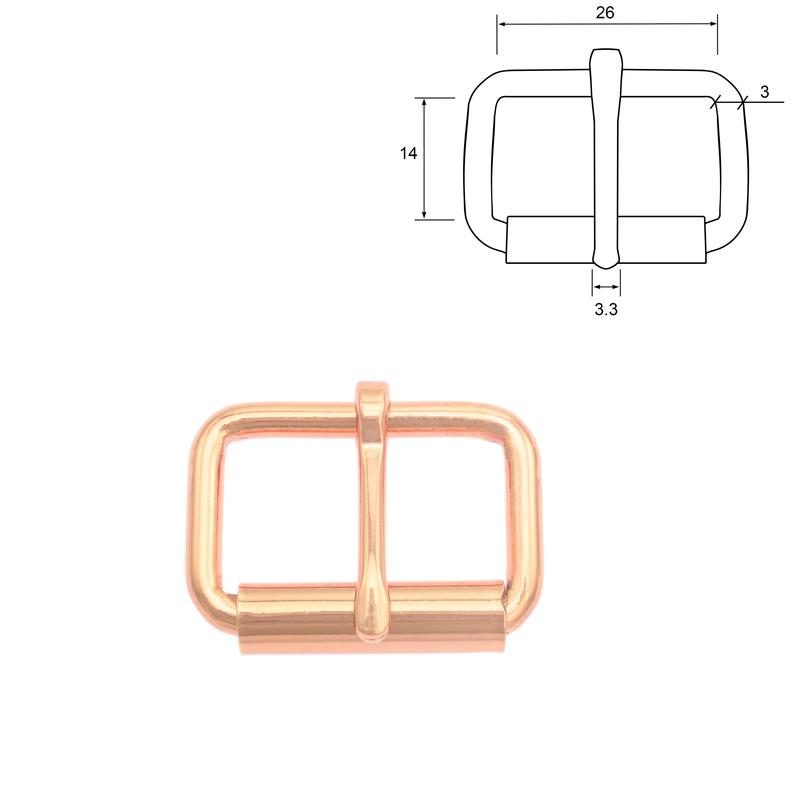 Picture of Rollschnalle aus Stahl - Rosegold - 26mm x 14mm - 10 Stück