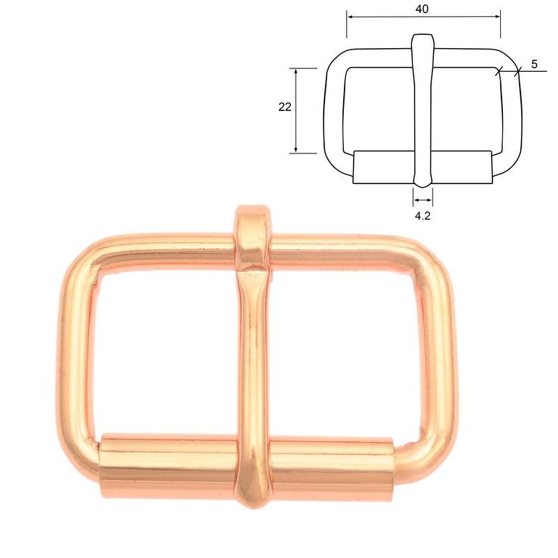 Picture of Rollschnalle aus Stahl - Rosegold - 40mm x 22mm - 10 Stück