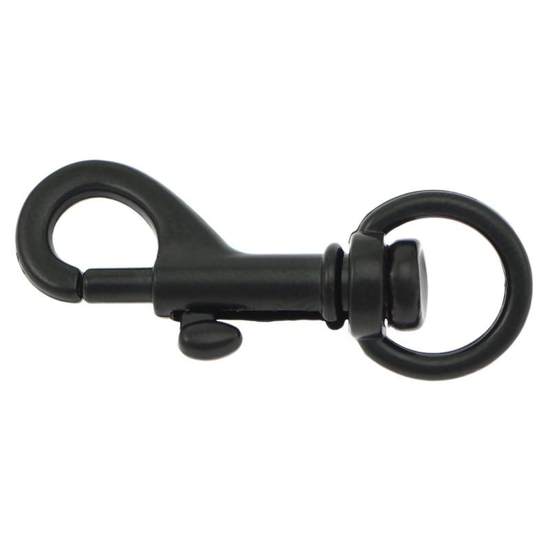 Picture of Bolzenkarabiner klein - 4,6cm mit 10mm Rundwirbel - schwarz - 1 Stück