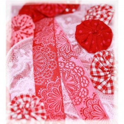 Picture of 1m Webband Design by Kleiner Himmel - 17mm breit - SpitzenWerk rot-pink