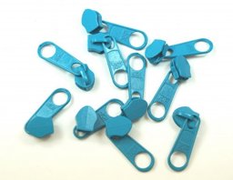 Picture of Slider for slide fastener with 5mm rail, color: turquoise - 10 pieces
