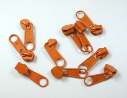 Picture of Slider for slide fastener with 5mm rail, color: orange - 10 pieces