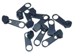 Picture of Slider for slide fastener with 5mm rail, color: dark blue - 10 pieces