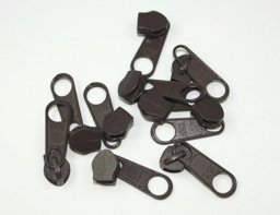 Picture of Slider for slide fastener with 5mm rail, color: dark brown - 10 pieces