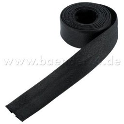 Picture of edge binding made of polyester, 20mm wide, color: black - 10m roll