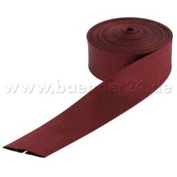 Picture of edge binding made of polyester, 20mm wide, color: wine red - 10m roll