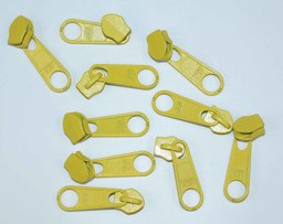 Picture of Slider for slide fastener with 5mm rail, color: yellow - 10 pieces