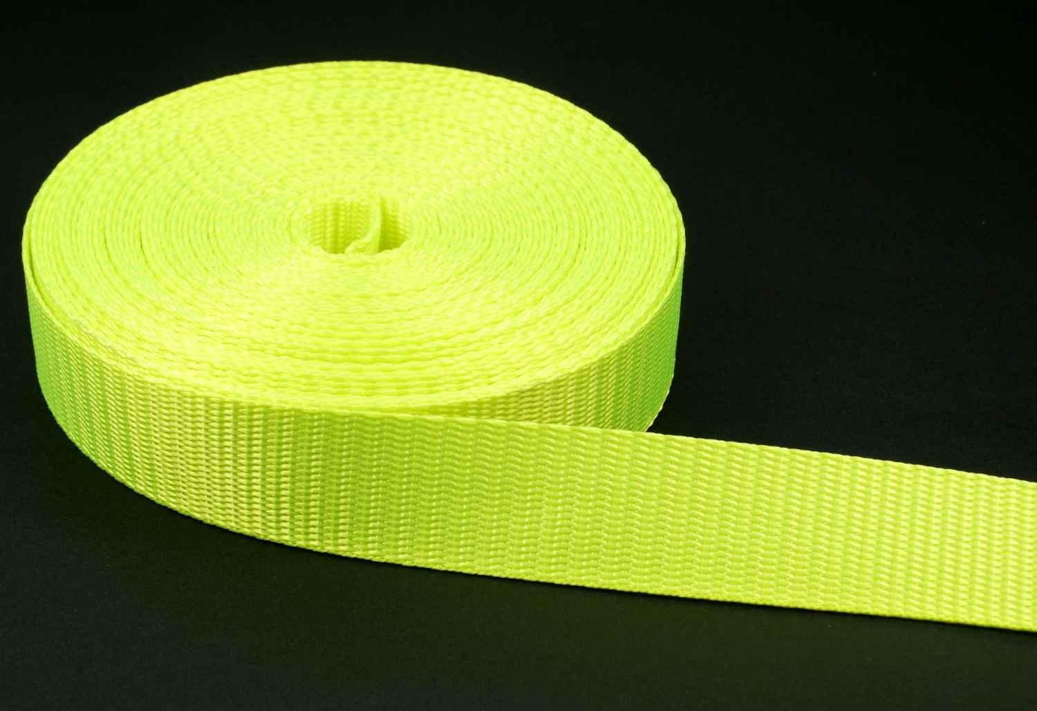 Picture of 10m PES webbing - 20mm wide - 1mm thick - fluorescent yellow (UV)