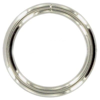 Picture of 25mm o-ring (inner measurement)  - 4mm thick - welded made of steel - nickel-plated - 50 pieces