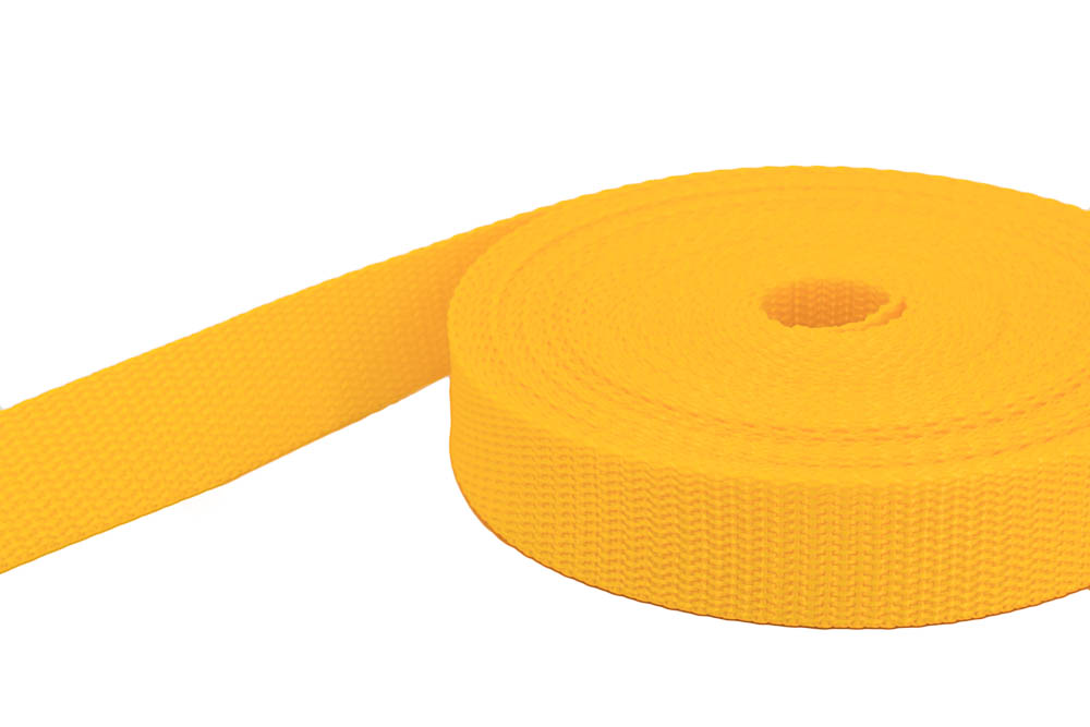 Picture of 10m PP webbing - 25mm width - 1,4mm thick - yellow (UV)