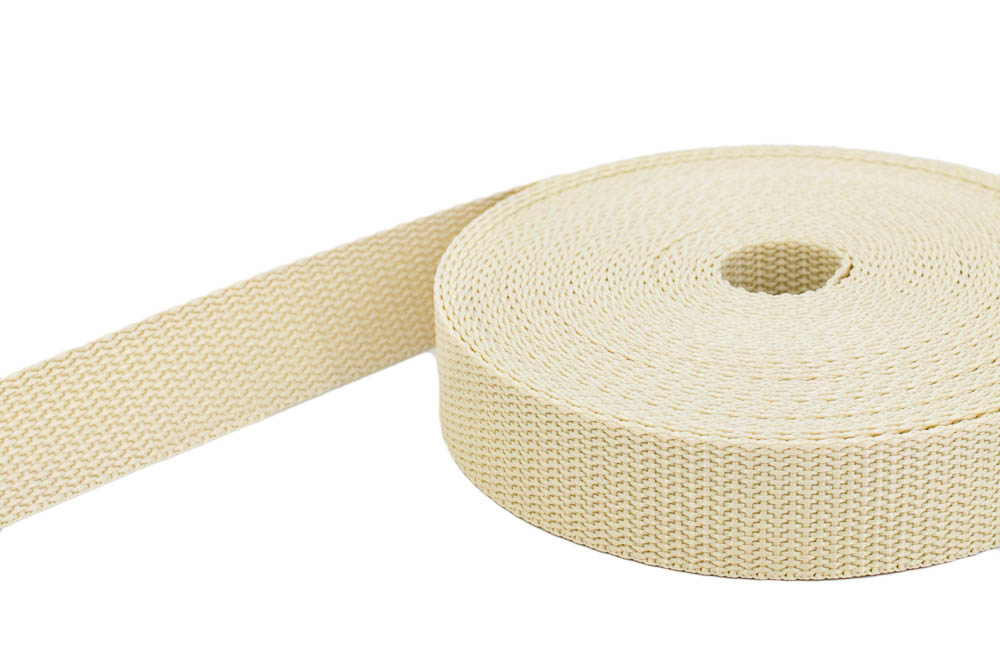 Picture of 10m PP webbing - 30mm width - 1,4mm thick - creme (UV)