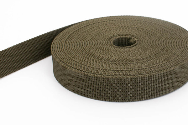 Picture of 10m PP webbing - 20mm width - 1,8mm thick - khaki (UV)