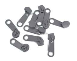 Picture of Slider for slide fastener with 5mm rail, color: gray - 10 pieces