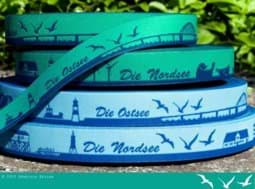 Picture of SKYLINE webbing - 16mm wide - NORTH SEA blue