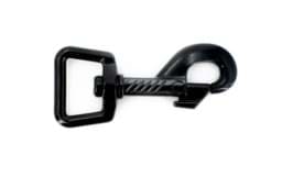 Picture of snap carabiner 7,5cm made of zinc die casting, black, for 20mm webbing - 10 pieces