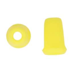 Picture of cord end - for cords up to 4mm thickness - yellow - 10 pieces