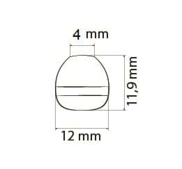 Picture of cord end oval - for cords up to 4mm thickness - black - 10 pieces