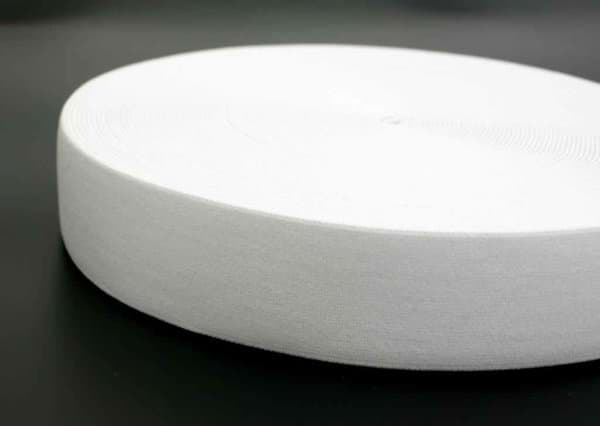 Picture of elastic webbing - 40mm wide - color: white - 3m roll