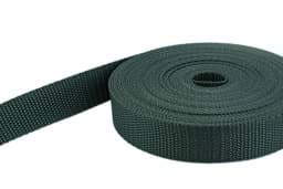 Picture of 10m PP webbing - 20mm width - 1,4mm thick - dark green (UV)