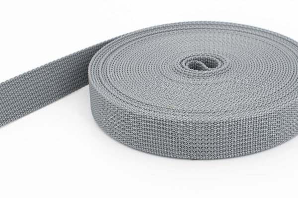 Picture of 10m PP webbing - 20mm width - 1,8mm thick - grey (UV)