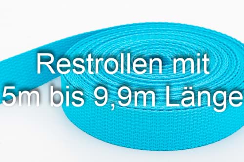 Restpostenbox 30mm breites PP-Gurtband 1,2mm stark, 25m - türkis (UV)