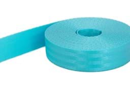 Picture of 1m safety webbing  - turquoise - made of polyamide - 25mm wide - load capacity: up to 1t