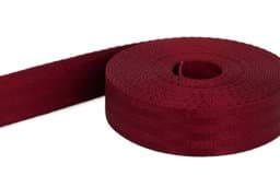 Picture of 50m safety belt bordeaux red dark made of polyamide - 25mm wide - maximum load: 1t
