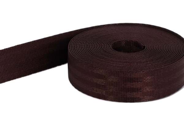 Picture of 50m safety webbing /seat belt for children dark brown made of polyamide - 25mm wide - maximum load: 1t