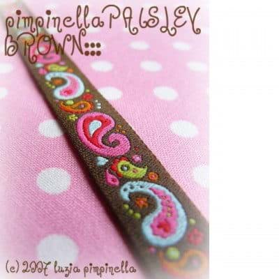 Picture of 1m Webband Design by pimpinella, 12mm breit, Paisley mokka-braun