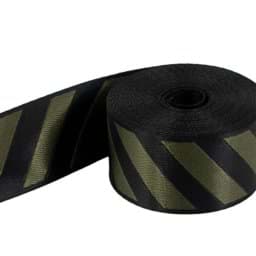 Picture of 5m webbing with stripes - 39mm wide - black/khaki