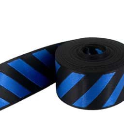Picture of 5m webbing with stripes - 39mm wide - black/royal blue