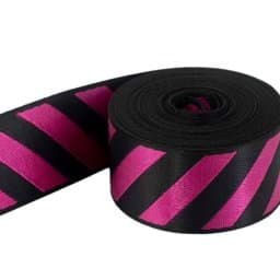 Picture of 5m webbing with stripes - 39mm wide - black/pink