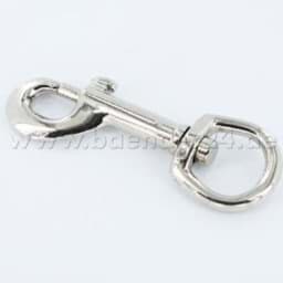 Picture of bolt carabiner 8,4cm long - zinc die-casting - with rotatable, round swirl - 1 piece